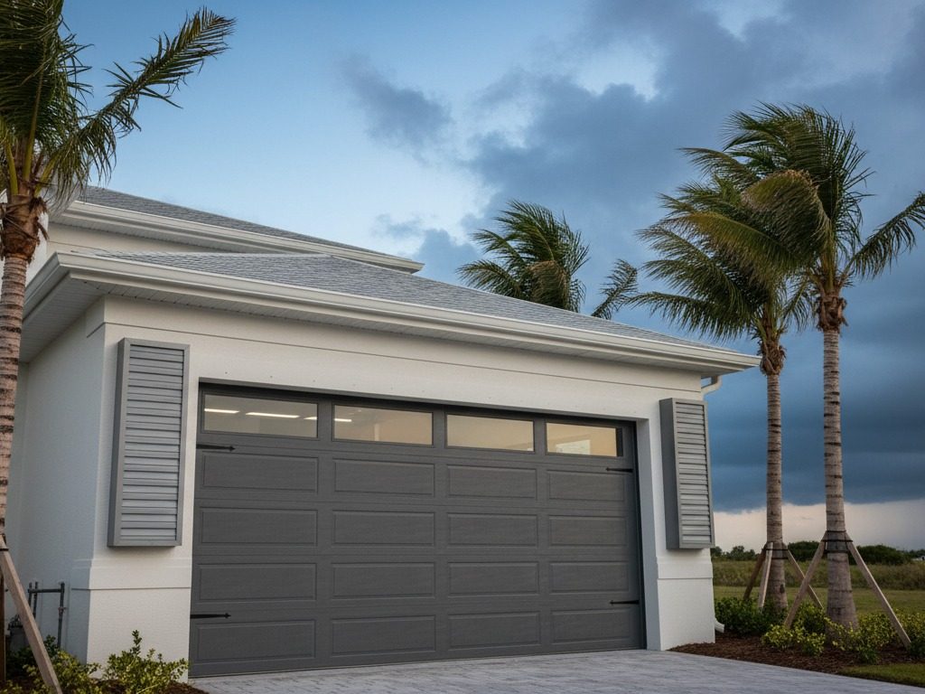 Hurricane-rated garage door install in Palm Beach coastal estate